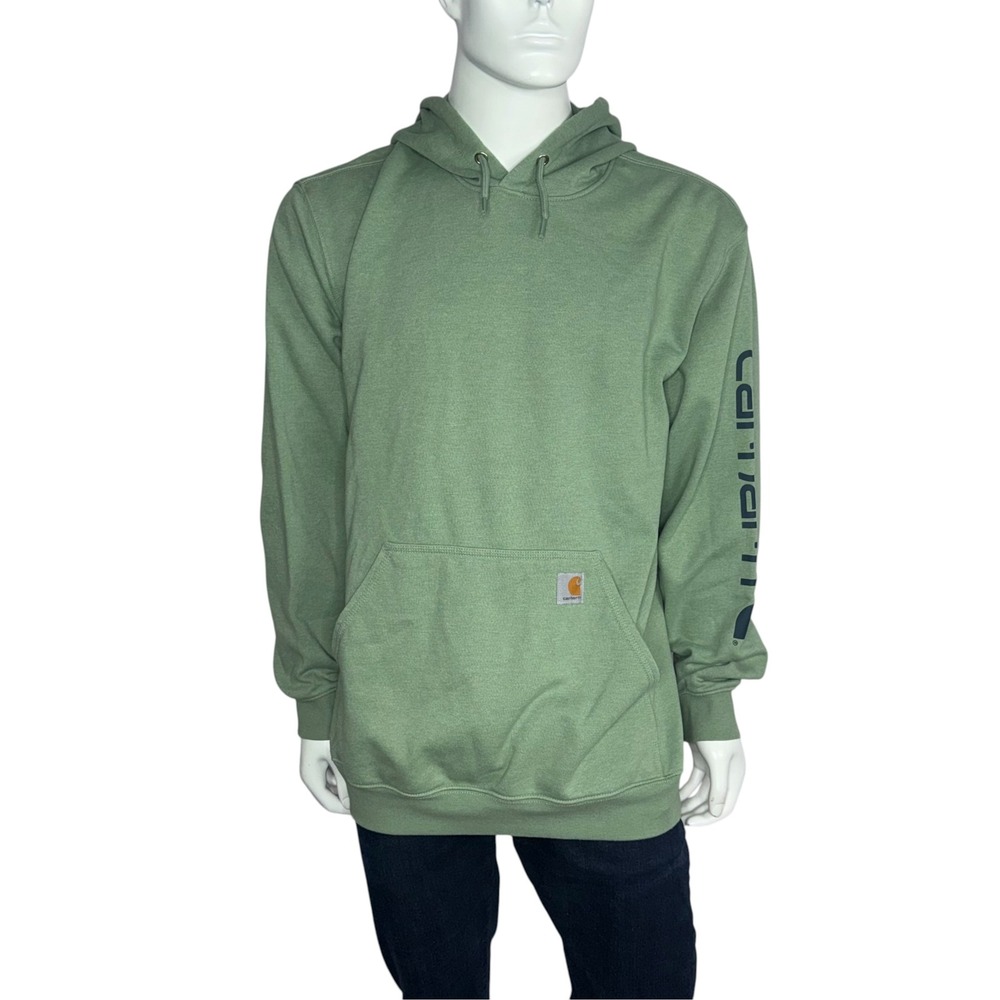 Carhartt Mens Loose Fit Midweight Logo Sleeve Hoodie Green XL K288 GA0
